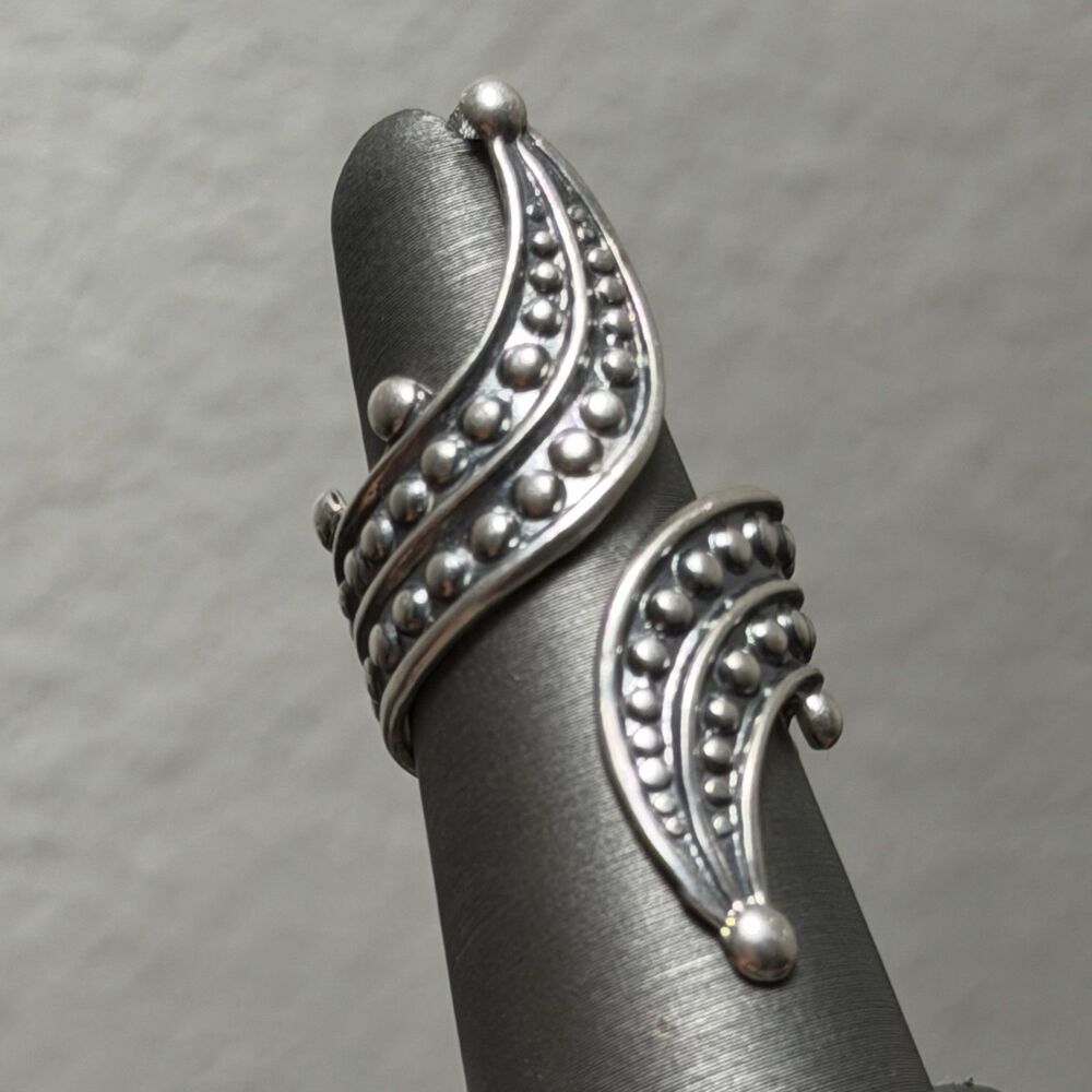 Vintage Taxco Signed CP Eagle Clamper Adjustable Sterling Ring